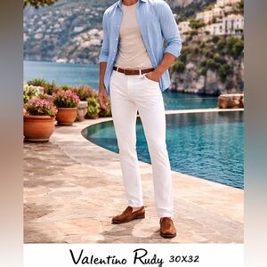 Valentino Rudy White Slim Straight Chino Pants Men’s 30x32